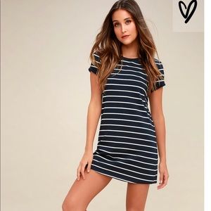 Cafe Society Navy Blue Striped Dress